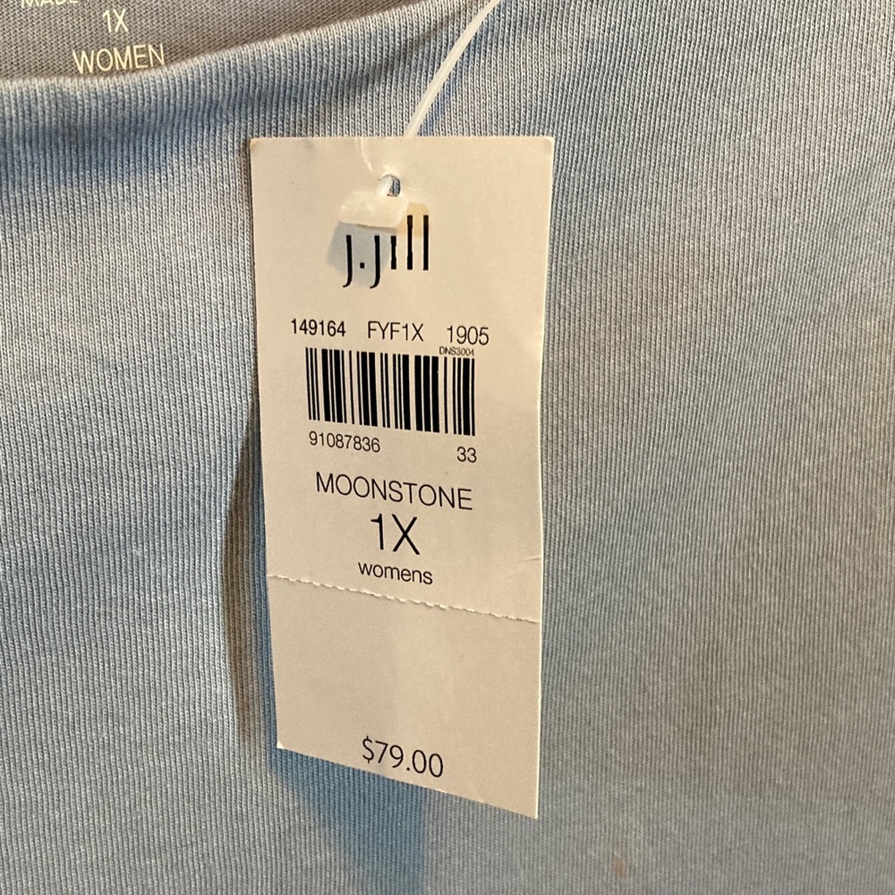 J Jill 3/4 Sleeve moonstone Women's Tee - Picture 2 of 6